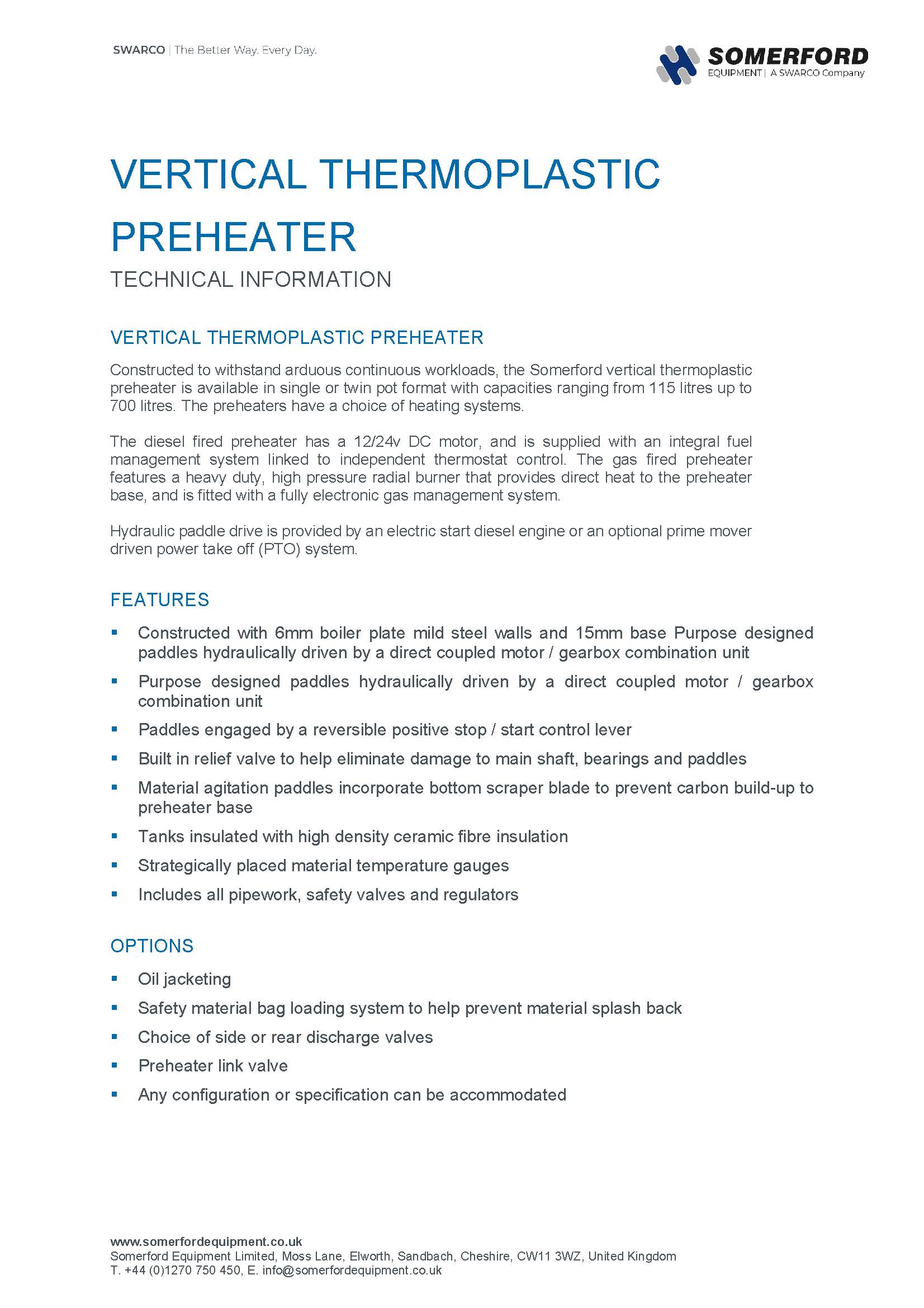 Vertical Thermoplastic Preheaters